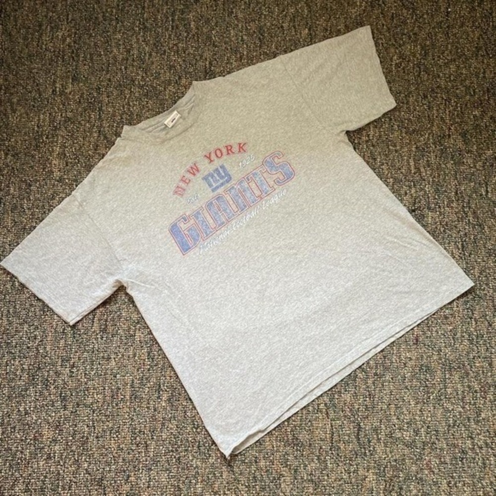 Vintage y2k NFL New York Giants Mens Heather Gray Graphic T-Shirt Short Sleeve L